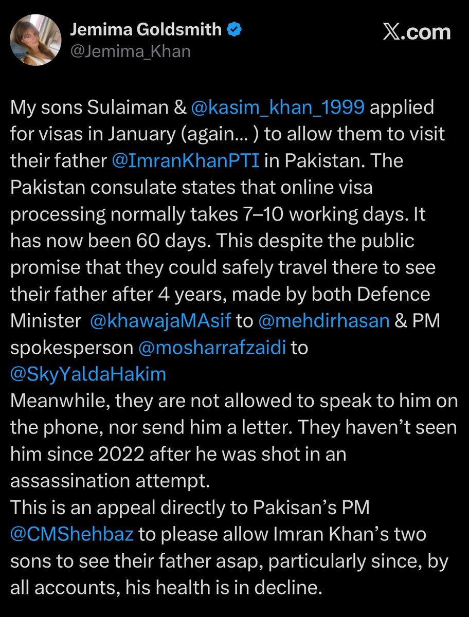 Former PM Imran Khan’s ex wife, Jemima Goldsmith: