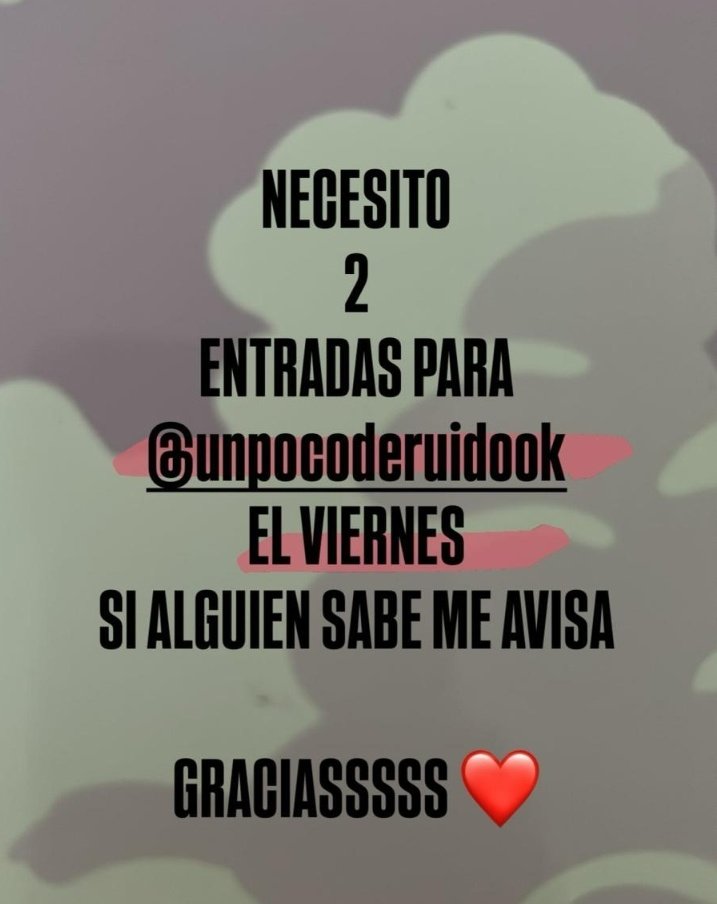 Mi amika necesita una entrada, Rt plis