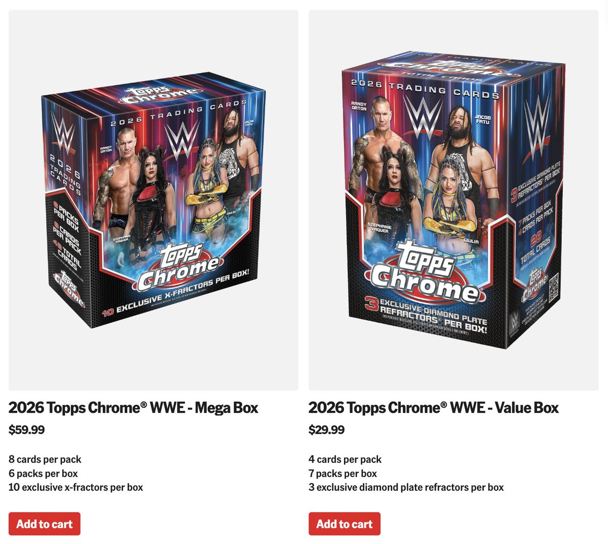 funkofinderz's tweet image. Megas and Value Blaster Box are still available!

2026 Topps Chrome WWE 

👉 thetoppscompany.sjv.io/WOyNBJ

#Ad #WWE #ToppsChrome