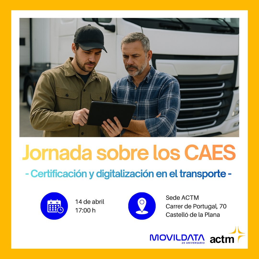 ActmTransporte's tweet photo. 🙋♂️ Desde #ACTM te invitamos a una jornada organizada junto a @movildata y CERTEX, donde descubrirás cómo aprovechar los Certificados de Ahorro Energético (#CAES) para mejorar la rentabilidad de tu negocio.
Inscríbete ahora 👉 https://t.co/0SJxOnneP5 https://t.co/FXwm7RDADf