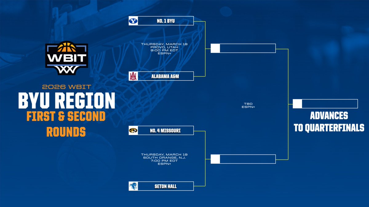 SHUAthletics's tweet image. We're hosting the first round of the 2026 WBIT Thursday night as @SHUWBB battles Missouri!

Tickets are $15 each &amp;amp; will go on sale Tuesday at 10 AM via phone 973-275-4255 or in person at the box office.

#HALLin