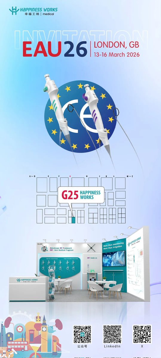 HappinessWorks1's tweet photo. China’s First IRP Monitoring Scope Launched in the EU🎊
Happiness Works Medical is thrilled to be at EAU 2026! Exciting discussions, innovative solutions, and inspiring connections – we are proud to be part of advancing urology together！

#EAU2026  #Urology  #ZebraScope https://t.co/lAMUyR8sWY