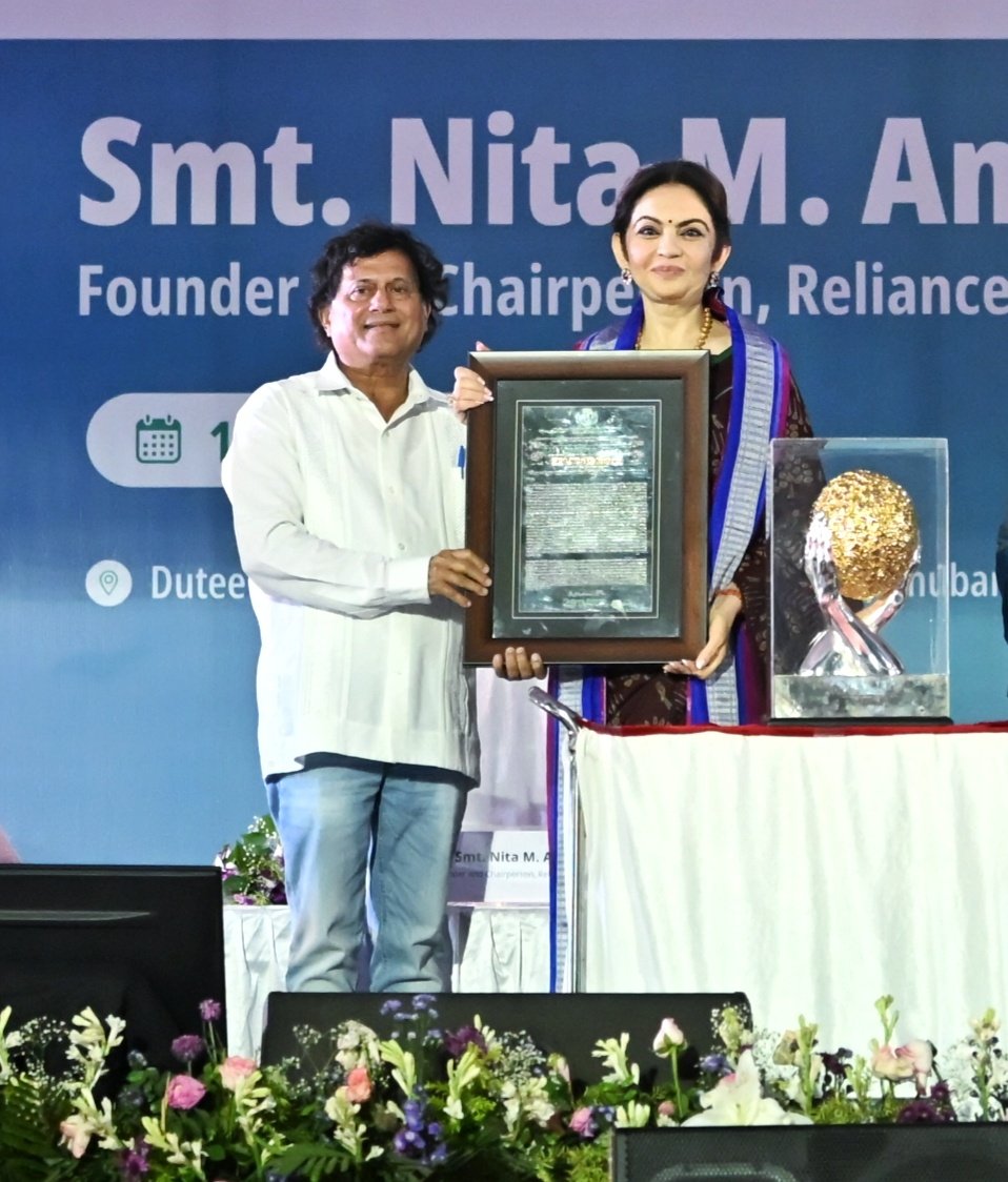 achyuta_samanta's tweet photo. On behalf of the KISS Family, we are proud to confer the KISS Humanitarian Award 2025 upon Smt. Nita M. Ambani Ji, Founder and Chairperson of Reliance Foundation, in recognition of her outstanding service to society and her commitment to humanitarian causes.

Through her work in education, health, sports and community development, she has touched the lives of countless people across India and beyond. Her dedication to empowering communities and supporting inclusive development reflects the very spirit of service that this award seeks to honour.

The KISS Humanitarian Award was instituted to recognise individuals across the world who have made meaningful contributions to the welfare of humanity. I am happy that this year the award is being presented to a personality whose work continues to inspire many.

My warm regards and best wishes to Smt. Nita Ambani Ji. I sincerely hope her continued efforts will keep inspiring people to work for the betterment of society.

#KISSHumanitarianAward