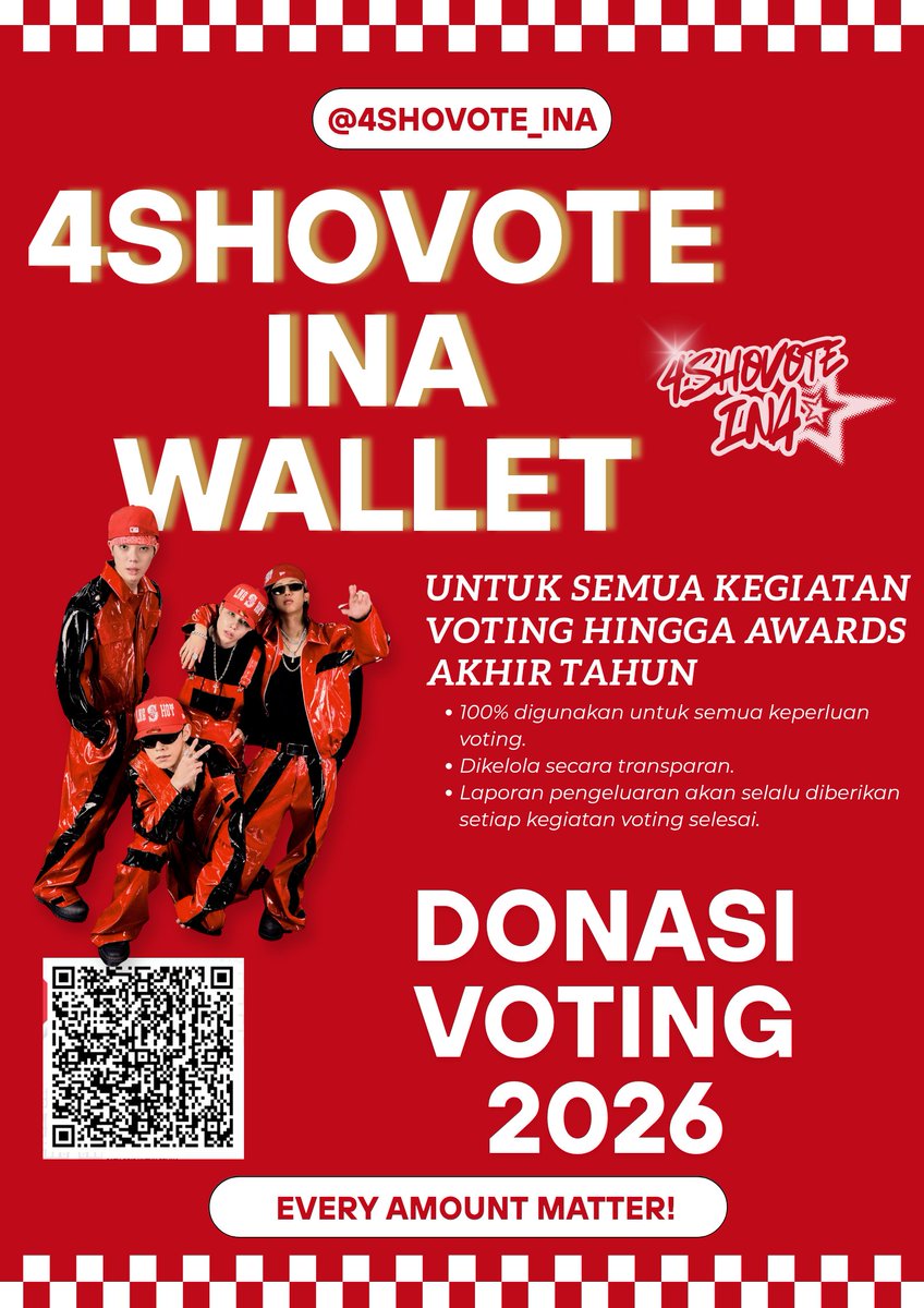 [📢] LNGSHOT 2026 VOTING DONATION | 4SHOVOTE_INA WALLET

Halo, LNGSHOT Fans 👋 Untuk mendukung semua kegiatan voting LNGSHOT di tahun 2026 ini, kami mengadakan donasi voting bernama “4SHOVOTE_INA Wallet”. 

4SHOVOTE_INA WALLET merupakan dompet digital Fanbase Voting Indonesia