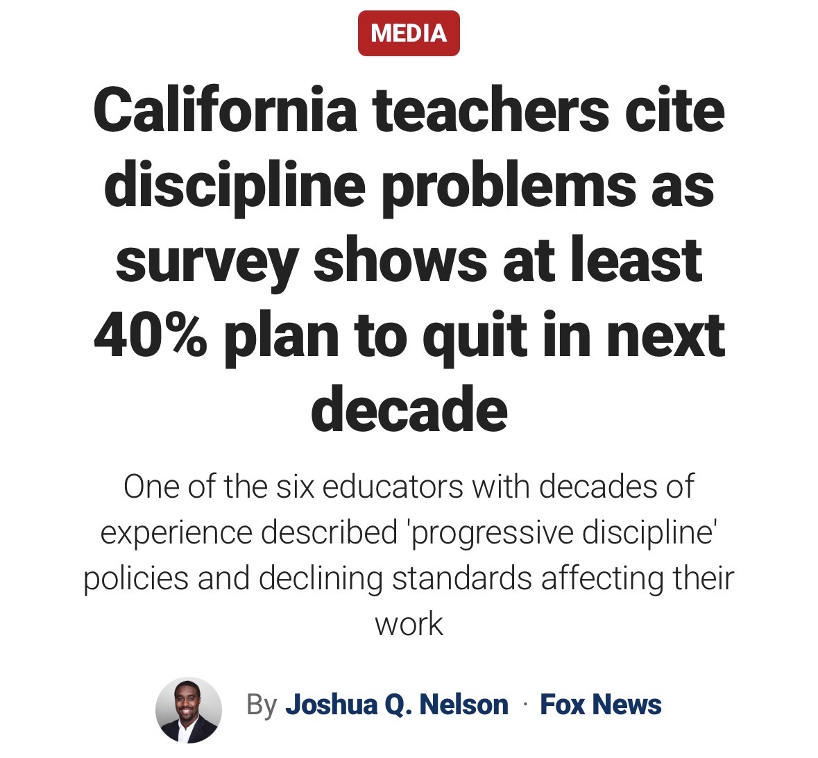 Teachers say the profession has changed dramatically, citing less discipline, lower standards, and more politics in the classroom.

This should be a wake-up call.