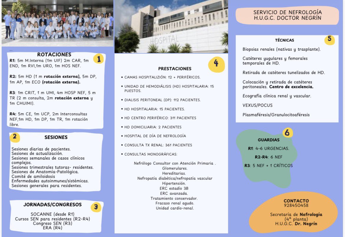 #MIR26 Jornadas de puertas abiertas. Servicio de Nefrologia. HUGC Dr. Negrin

📋25 de Marzo de 2026➡️9am

📍Secretaria de Nefrologia 4ta planta Hospital Universitario de Gran Canaria Dr Negrin

📞 928450458