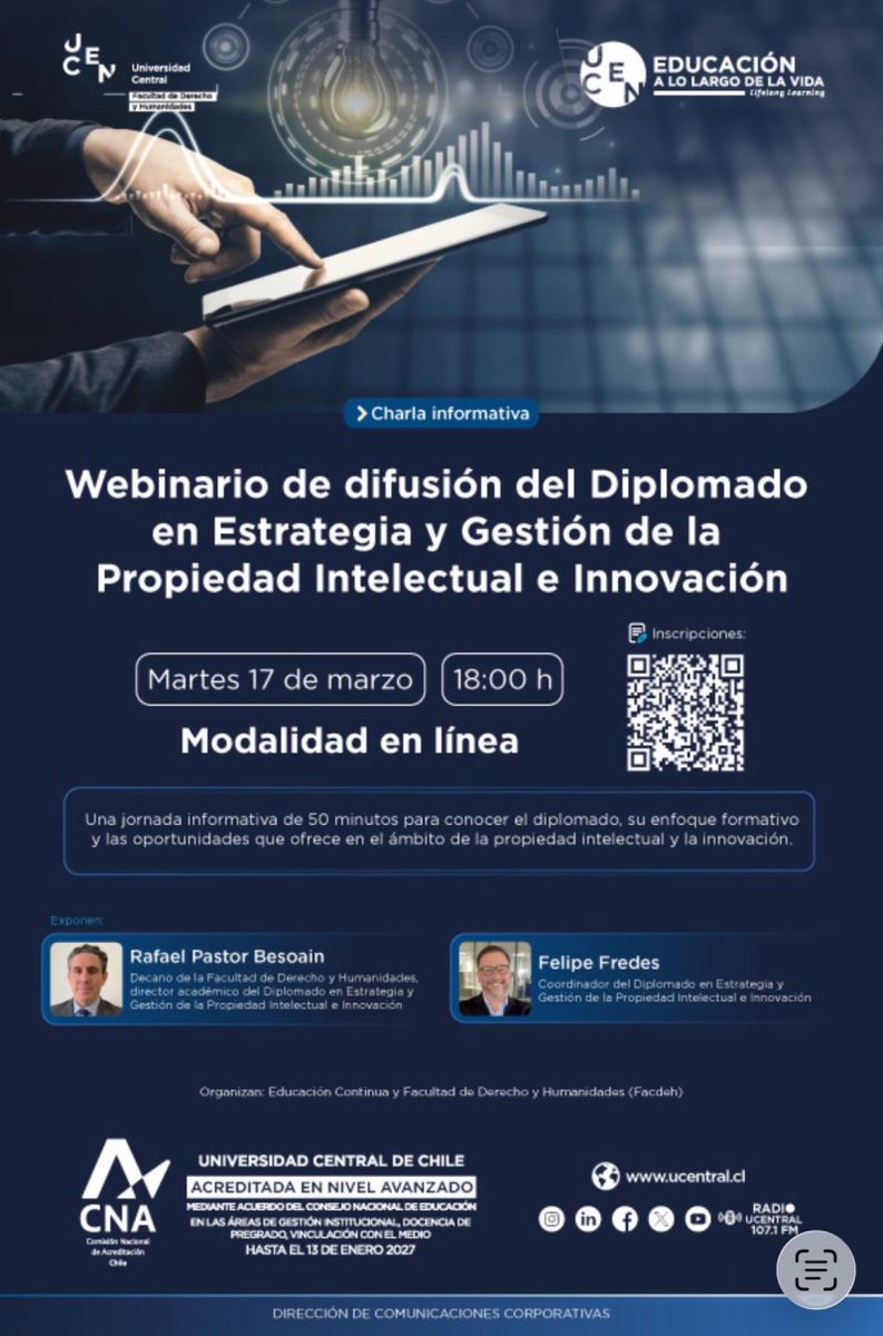 rafopastor's tweet photo. No se pierdan nuestro webinar informativo sobre el Diplomado en Estrategia y Gestión de la propiedad intelectual e innovación. 

Próximo martes 17 de marzo a las 6:00 pm. Link de inscripción: 

https://t.co/Lt7WwICABY

Link de conexión: https://t.co/b1d6RZbTik https://t.co/v0Hcp7NPX1