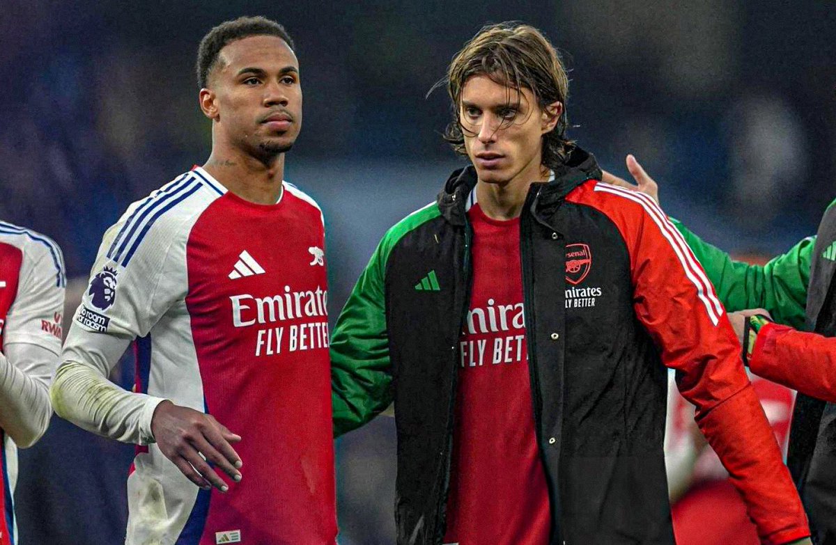 🗣️Riccardo Calafiori says the #Arsenal players all need to learn from Gabriel Magalhães: “We love to defend our house, our goal and we try to do everything. I think for me it's quite new, what I did on Saturday. But I think Gabi is for sure the best in terms of putting his body