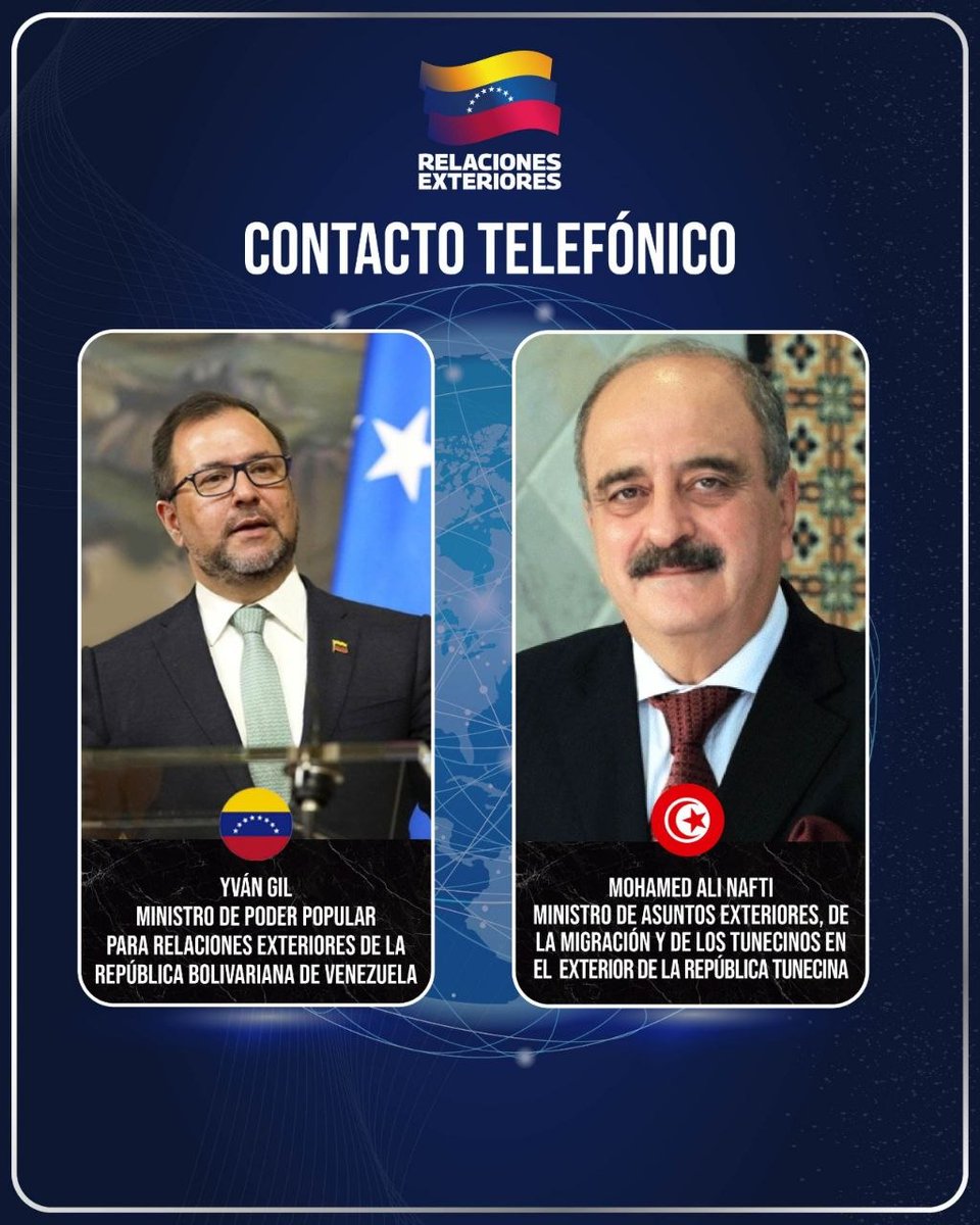 Hemos mantenido una llamada telefónica con el Ministro de Asuntos Exteriores, Migraciones y Tunecinos en el Extranjero de Túnez, Mohamed Ali Nafti. Durante nuestra conversación, destacamos el excelente estado de las relaciones bilaterales y la disposición mutua para fortalecer