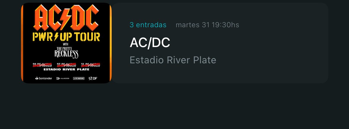 bamtermelon's tweet photo. Vendo 3 entradas ACDC 31/03 campo general! https://t.co/yqiySkin32