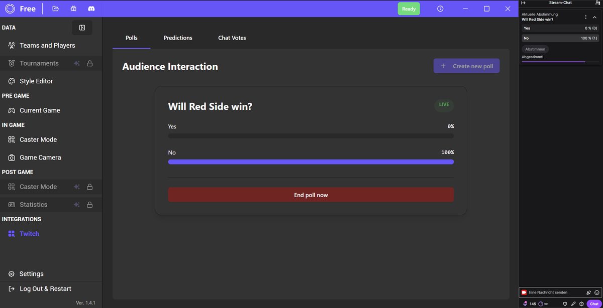 bluebottlegg's tweet photo. Stop alt-tabbing during the stream. 🛑

The @Twitch integration for LeagueBroadcast is officially live. Trigger Predictions, Polls and Chat Votes without ever leaving your dashboard.

Update now &amp; cook some hot content. 👨‍🍳🔥

Link in bio! https://t.co/rMw7jNjNhC