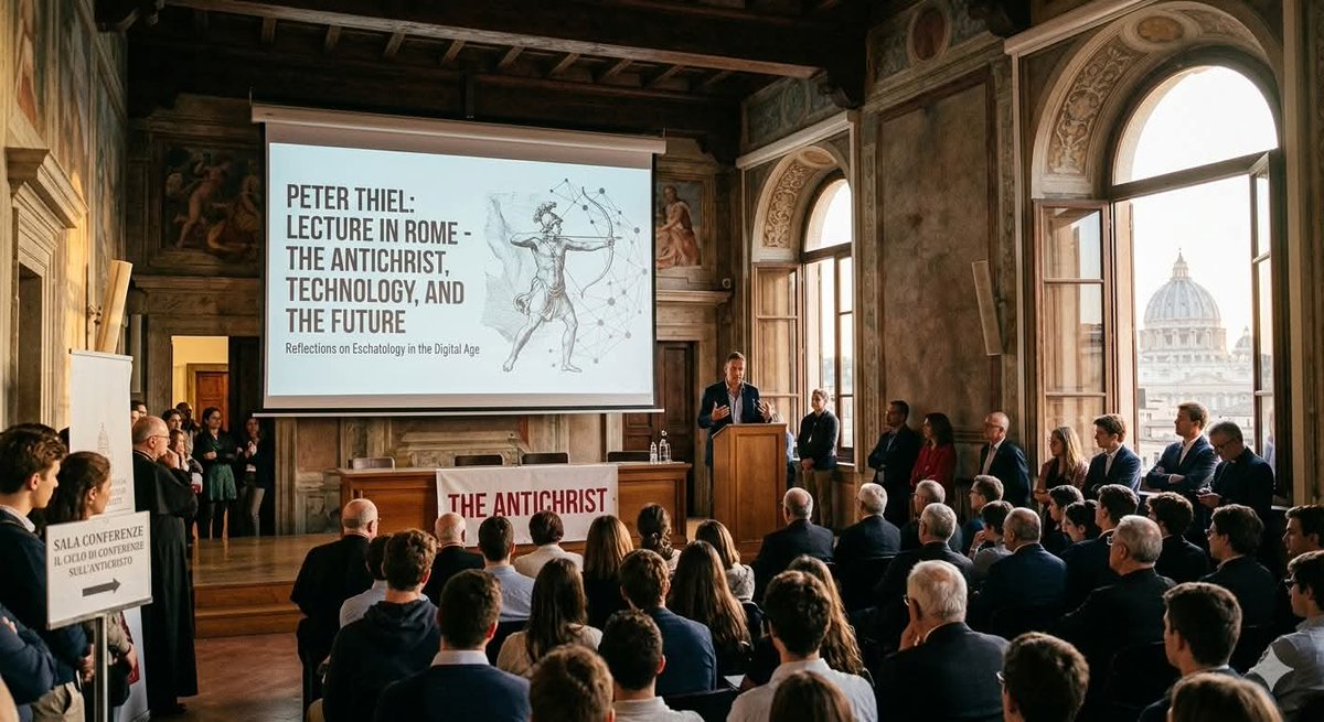 Peter Thiel giving Antichrist lectures in Rome is peak irony. A Tech billionaire oligarch warning us about the dystopia he's actively building in the city that perfected empire is almost a little too on-brand for 2026.