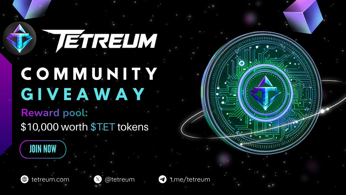 🪂 Tetreum #Airdrop

🏆 Reward: $6 Worth $TET each for 1,000 Random Winner

👨‍👨‍👧‍👧 Referral: $4,000 Worth $TET total for Top 100 Referral

🔗 Airdrop Link: t.me/TetreumAirdrop…

⌛️ End Date: 31th March, 2026
🏦 Distribution: 5th April, 2026

🔘 Do the complete all tasks on the bot