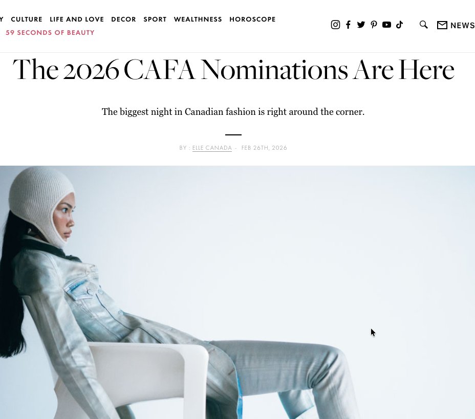WuxlyDefence's tweet photo. Thanks to @ELLECanada and @FashionCanada for featuring Wuxly in their coverage of the 2026 CAFA nominees.

Proud to represent Canadian innovation, manufacturing, and performance materials on a national stage. https://t.co/Jh4Gx6Z8xy