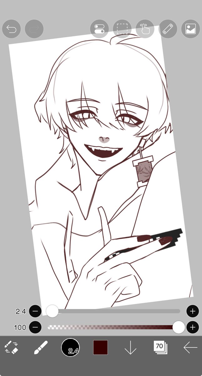 ToaPaint200X's tweet photo. 久しぶりのイラストwip🫠
メロい顔面描けたから見て https://t.co/VRTSV00sLo