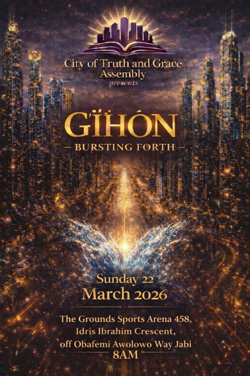 ctgaonline's tweet photo. This Sunday, we burst forth! Join us for our service “Gihon” and prepare to burst forth into new dimensions in every area of your life.
We can’t wait to welcome you
#ctgaonline
#loveneverstopsloving
#Godofallgrace https://t.co/g3EGdRnJvh