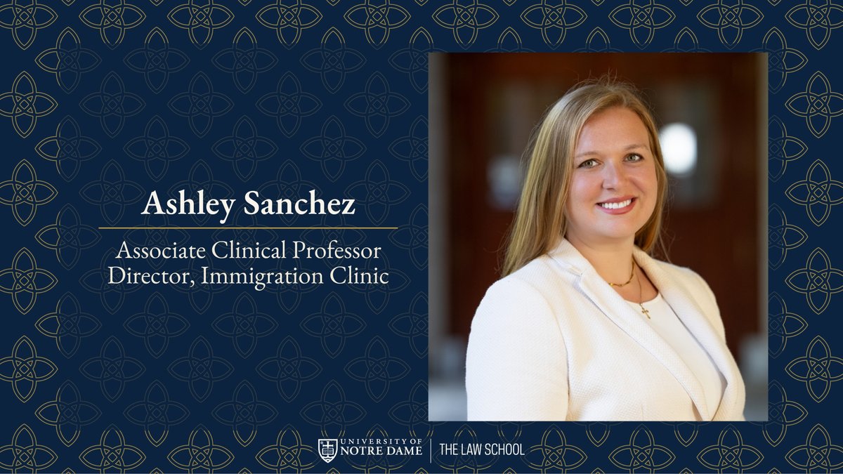 NDLaw's tweet photo. ND Law Associate Professor Ashley Sanchez has authored a new article in The Conversation titled “Legal refugees now face long detention after DHS reinterprets law on applying for a green card after a year.” Drawing on her expertise as the director of Notre Dame Law School's Immigration Clinic, Sanchez explains how a recent DHS policy memo could place refugees who are lawfully in the United States at risk of arrest and detention while their green card applications are pending. Read more: https://t.co/4FITR2BAOz