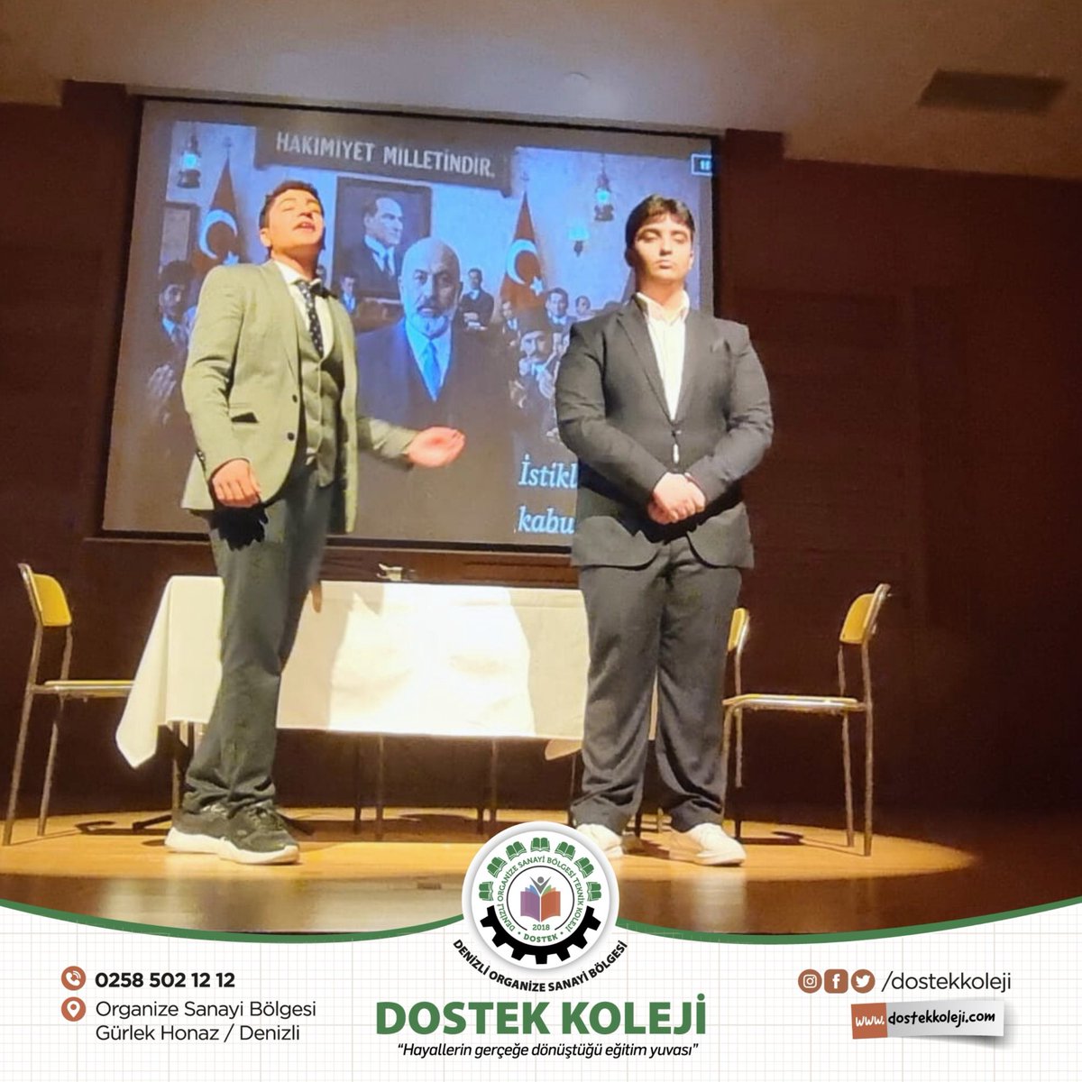 dostekkoleji's tweet image. 12 Mart İstiklal Marşımızın Kabulü ve Milli Şairimiz Mehmet Akif Ersoy’u Anma Günü kapsamında düzenlediğimiz programda, öğrencilerimizin hazırladığı gösteriler başarıyla gerçekleştirildi.

#dostek #dostekkoleji #denizliosb #istiklalmarşı #mehmetakifersoy