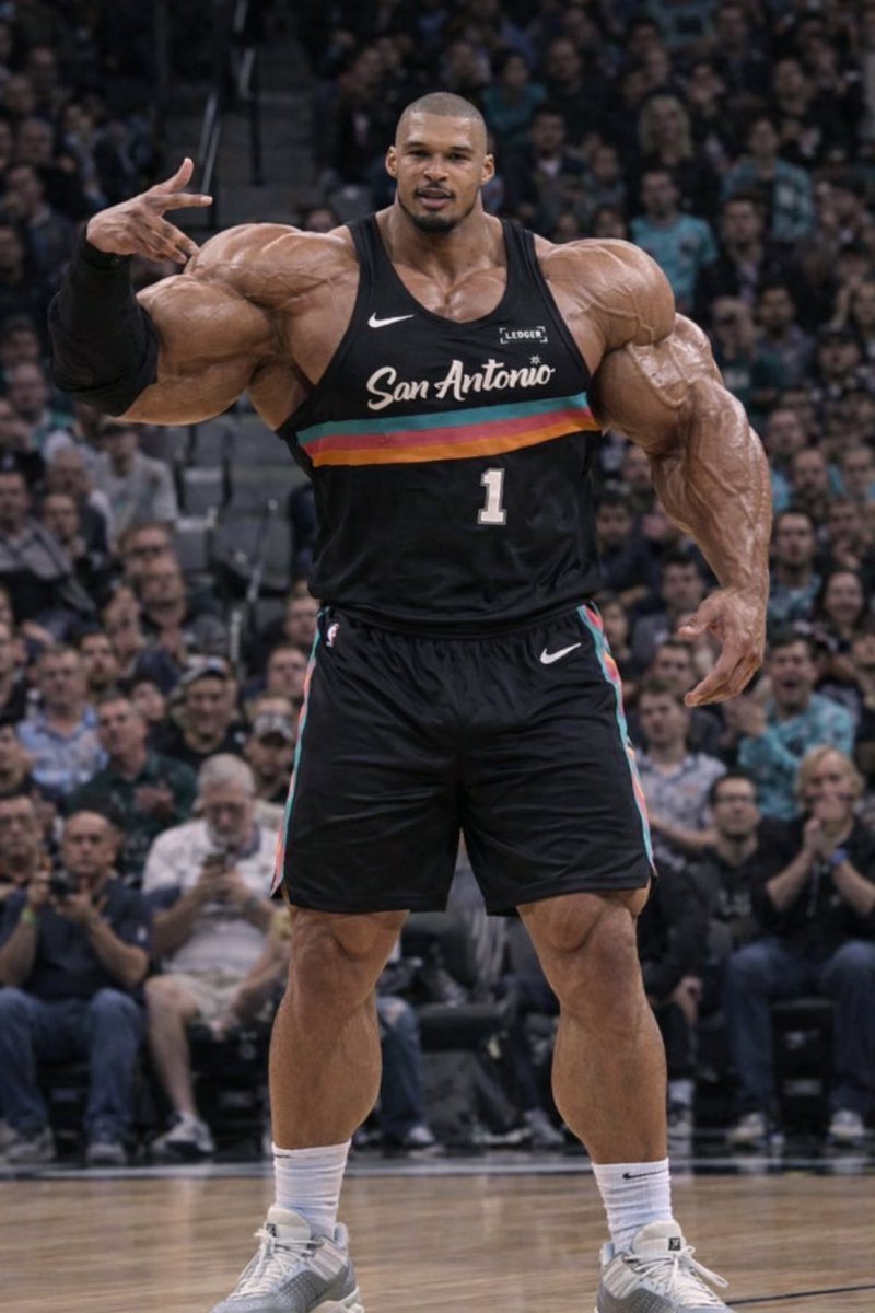 NBAMemes's tweet photo. Latest photo of Wemby reveals that he has put on some muscle... https://t.co/puyqPy2GhD