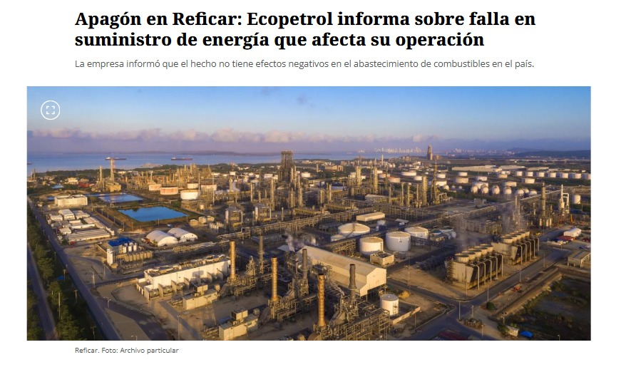 Apagón en Reficar mientras su presidente, Ricardo Roa, que está imputado por tráfico de influencias, sigue atornillado a su cargo, a las malas, sin consecuencias ¿Por qué se permite que siga pasando esto?