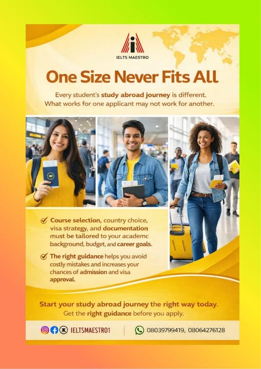 ieltsmaestro1's tweet photo. Not every study abroad journey is the same.
What works for one applicant may not work for another.
Your course choice, country, and visa strategy should match your academic background, budget, and career goals.
Get the right guidance before you apply https://t.co/mVCF3LQcRq