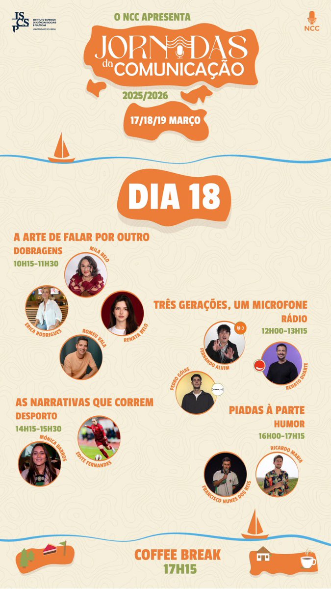 ncciscsp's tweet photo. As jornadas são esta semana! Vê o programa para estes 3 dias tão importantes 🧡 https://t.co/Yl6ufsckw4