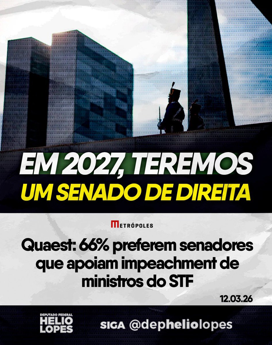 depheliolopes's tweet photo. O povo está cansado!
E uma das soluções é termos um senado forte e alinhado com os valores da direita e do nosso líder @flavioBolsonaro, que segue o legado de seu pai! https://t.co/WPYDBQGJ4P