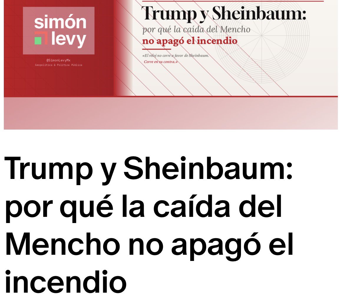 La detención —o entrega pactada— de Nemesio Oseguera Cervantes, "El Mencho", no fue suficiente: vienen los narcopolíticos mexicanos.
Los procesos penales avanzan y sus operativos de captura, también.
🔗 patreon.com/posts/15312537…