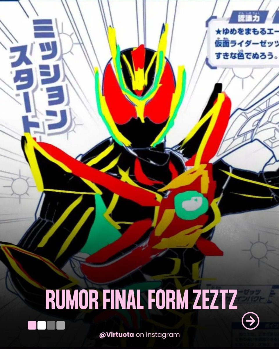 virtuota's tweet photo. Ini dia rumor untuk design final form Zeztz. Rumornya form  ini akan memiliki nama Kamen Rider Zeztz XDream Rise!

~ Mize

#kamenrider #kamenriderzeztz #virtusatsu https://t.co/LlIp4N03Nf