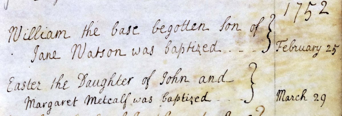 nyccarchives's tweet image. Easter Metcalf - a Spring baby daughter for John and Margaret Metcalf of #Middleham, baptised at Easter-time in 1752 [PR/MID]