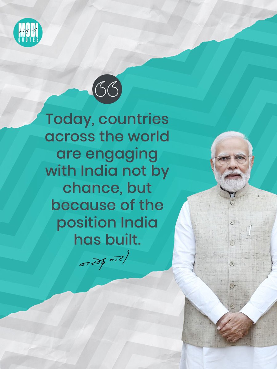Today, countries across the world are engaging with India not by chance, but because of the position India has built.

<a href="/narendramodi/">Narendra Modi</a> 

#india #nation #narendramodi #pmmodi #modiquotes