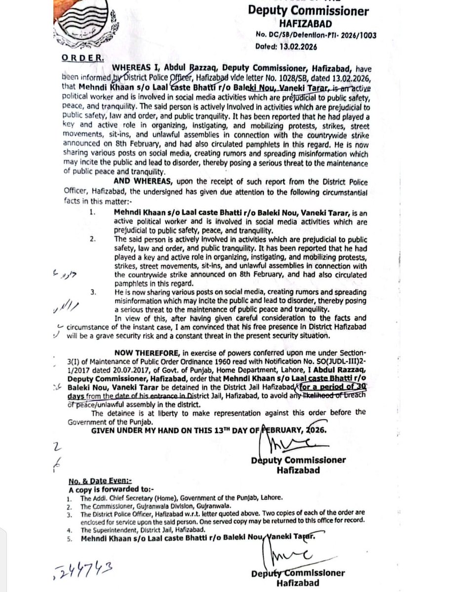 Malik Pervaiz Iqbal Umvi Adv tweet media