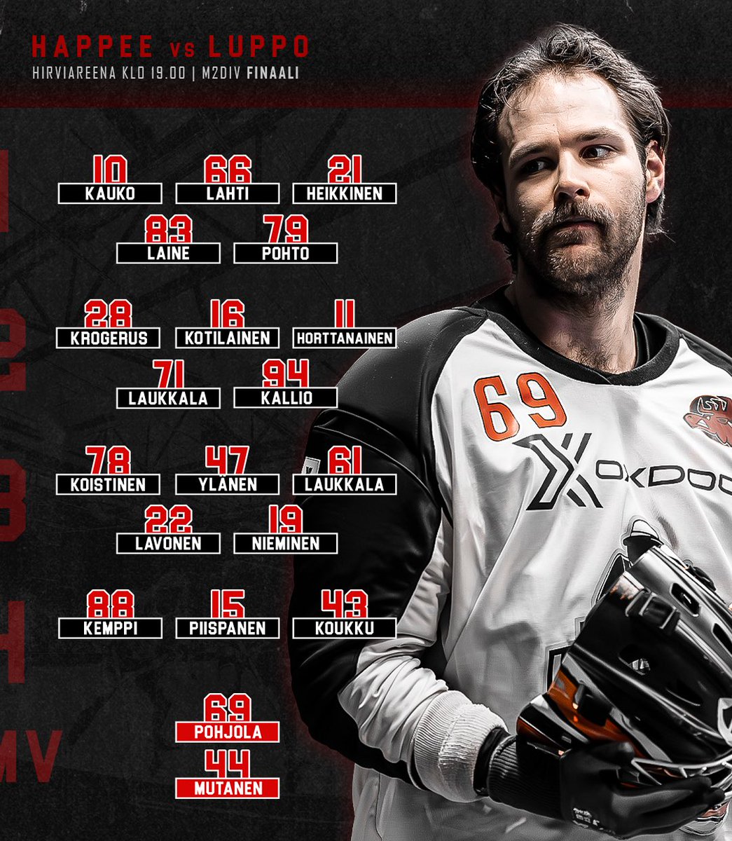 Hirvet tänään!🫎

🥊 Luppo / M2DIV Finaali
📆 Ma 16.3. klo 19.00
📍 Hirviareena
🎟️ Vapaa pääsy
📱 SalibandyTV

📸 Esa Jokinen #happeefloorball #hirvirytke #salibandy