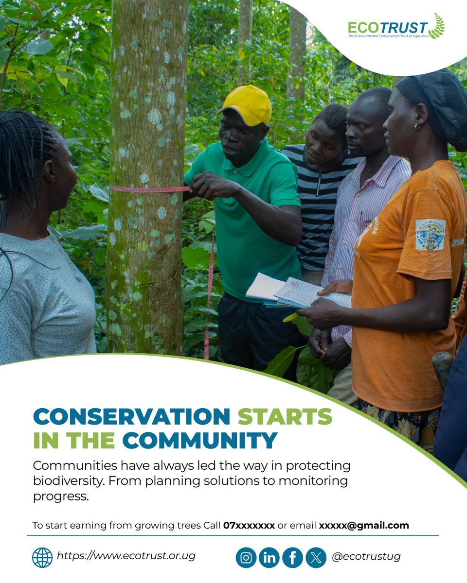 ECOTRUST_Ug's tweet photo. Conservation doesn’t start in offices.
It starts in communities. 🌿

From planning solutions to monitoring biodiversity, communities have always led the way.

#conservation https://t.co/2x1l12mmSa