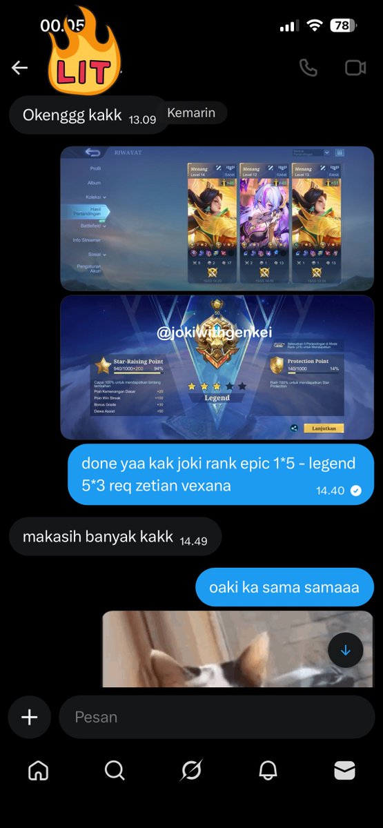 #testigenkeii
828. epic 2*1 - legend 5*1 req mid
829. epic 1*2 - legend 4*3 req lylia zetian
830. legend 5*1 - legend 3*1 noreq
831. epic 1*5 - legend 5*3 req zetian vexana

t. joki ml, jokgen rank