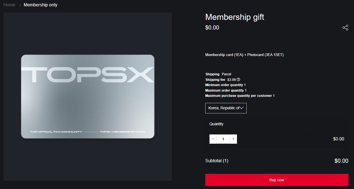 BAYONGBIN's tweet image. KR Address lending for #TOPSX Membership
Php 150 for KR to Manila shipping
+ local shipping fee

You will be the one to place the order for the membership kit, and you will pay $3. I will DM the KR address details once the form is submitted.

docs.google.com/forms/d/e/1FAI…
