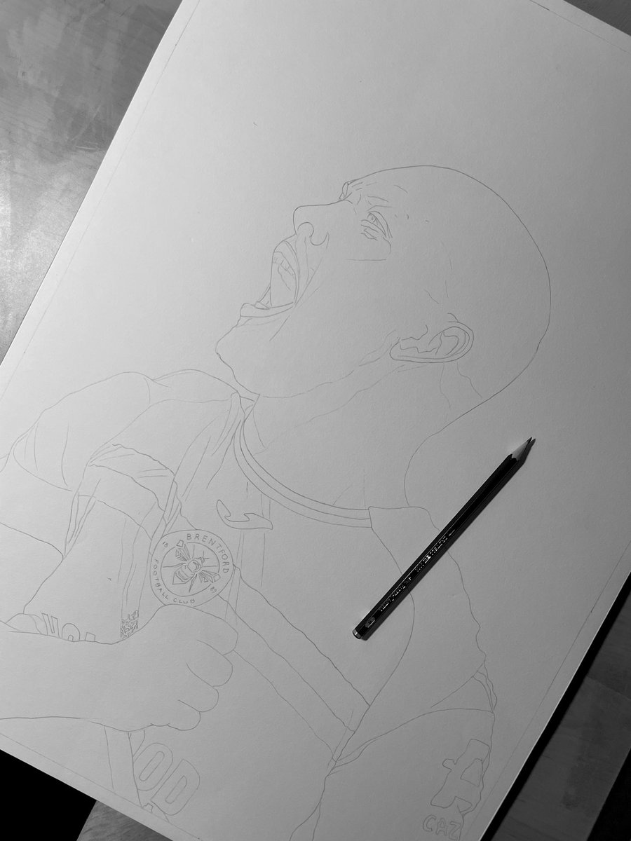 ajsullivan_art's tweet image. Progress shots of my latest drawing of our number 9 ✍🏻

#Brentford #Thiago #IgorThiago #PL