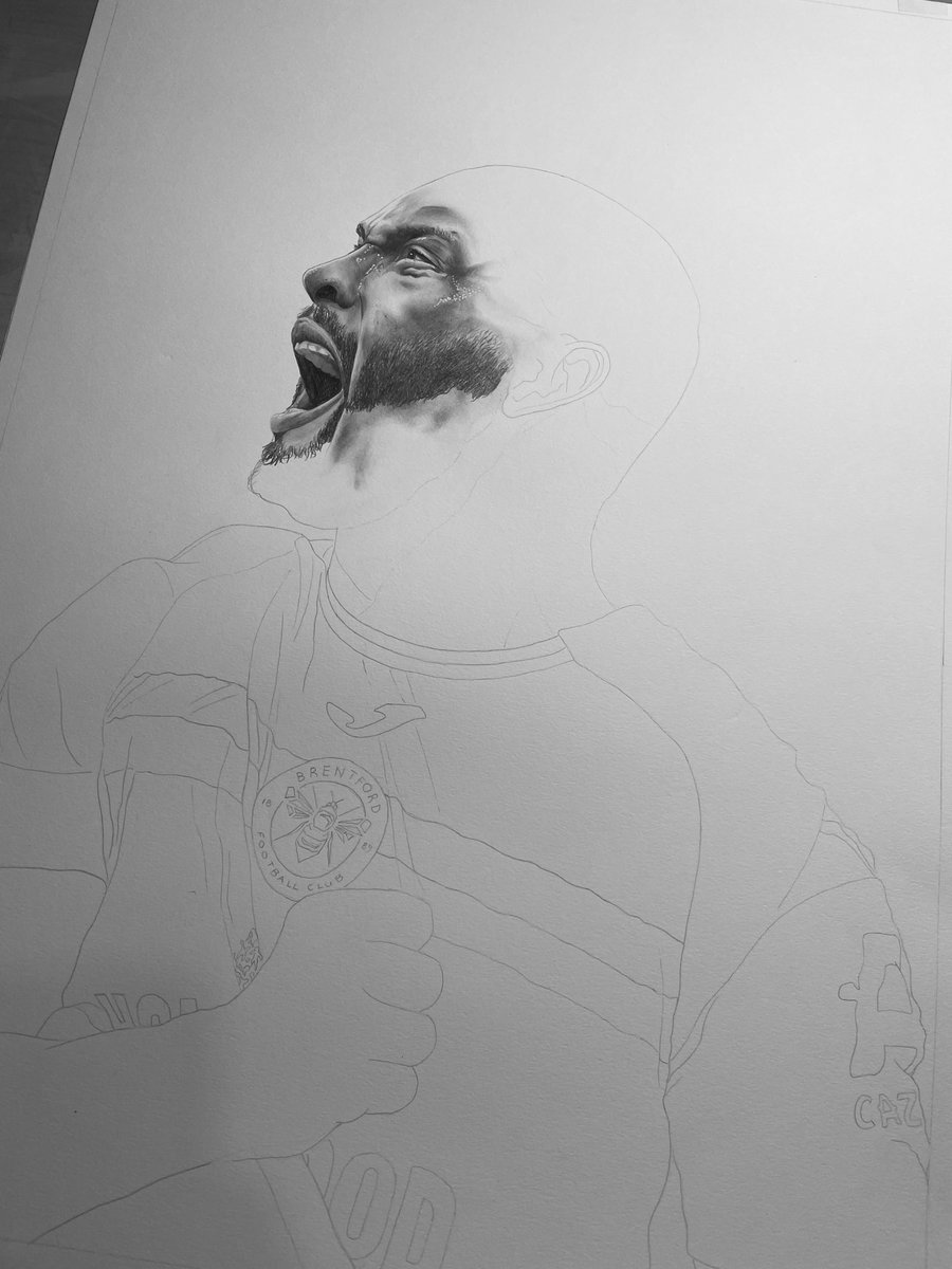 ajsullivan_art's tweet image. Progress shots of my latest drawing of our number 9 ✍🏻

#Brentford #Thiago #IgorThiago #PL
