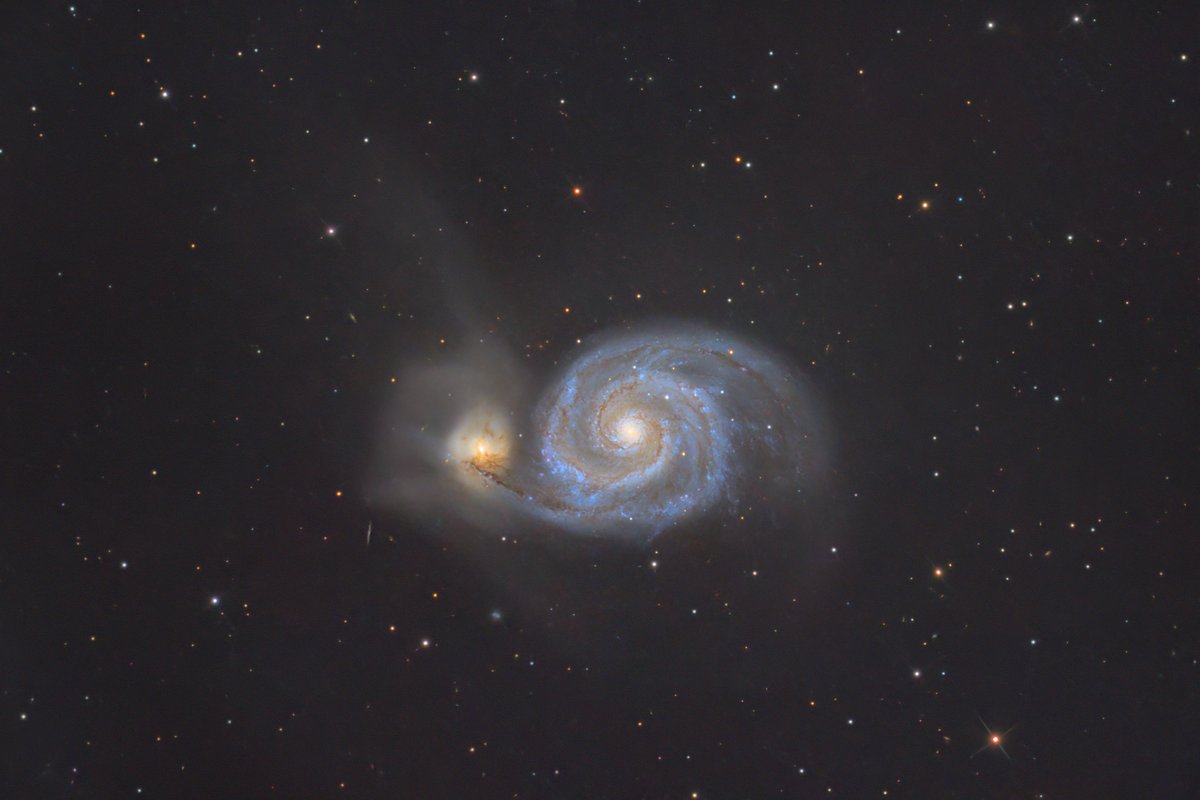 【M51 子持ち銀河】
長焦点、気流に左右されるけど当たると凄まじいな。
2021年の再処理。