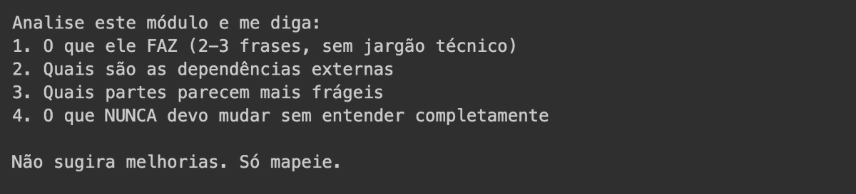 adriano_viana's tweet photo. O prompt que uso pra mapear código legado antes de tocar em qualquer coisa:

• Contexto primeiro. Mudanças depois. https://t.co/xau6rxleKs