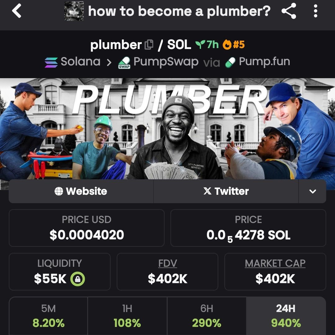 ONE_LEGEND11's tweet image. 100k-400k 

#PLUMBER
 
send it. Remember first tp1 500k

2Pah9ZUfpii27ABrWfQorzdW8FSJimxj6izFr4oGpump