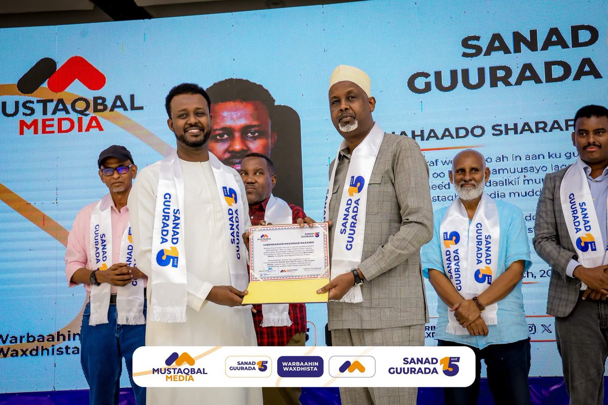 SONSA_NSA's tweet photo. The Chairperson of the Somali Civil Society @SONSA_NSA @Osman_Moallim, attended the 15th anniversary celebration marking the establishment of Mustaqbal Media @MediaMustaqbal 

He extended congratulations to the leadership and staff of the media house, commending the vital role Somali media plays in societal development, public awareness, and the delivery of credible and reliable information.

The Chairperson also reflected on his close engagement with Somali journalists between 2008–2010, where he supported capacity-building initiatives and professional training to strengthen accurate and responsible reporting.

He emphasized that Somali media operated under extremely difficult conditions and was among the first sectors re-established following the collapse of the state. Congratulations on 15 years of resilience, professionalism, and service to the community.

#SomaliCivilSociety #MustaqbalMedia