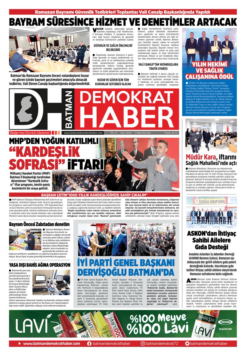 Batman gündemi  demokrat  haberde