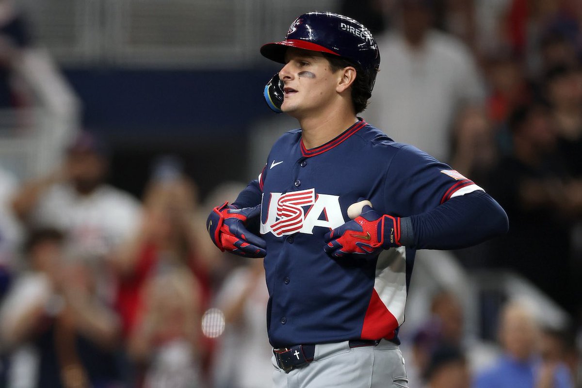 Roman Anthony has been the best player in the WBC:

6 Games: 
.318AVG, .591SLG, 1.014OPS
2 HR (T-1st), 7 Hits (T-1st), 7 RBI (1st)

Roman is showing the entire world that he is a superstar. 

#WorldBaseballClassic