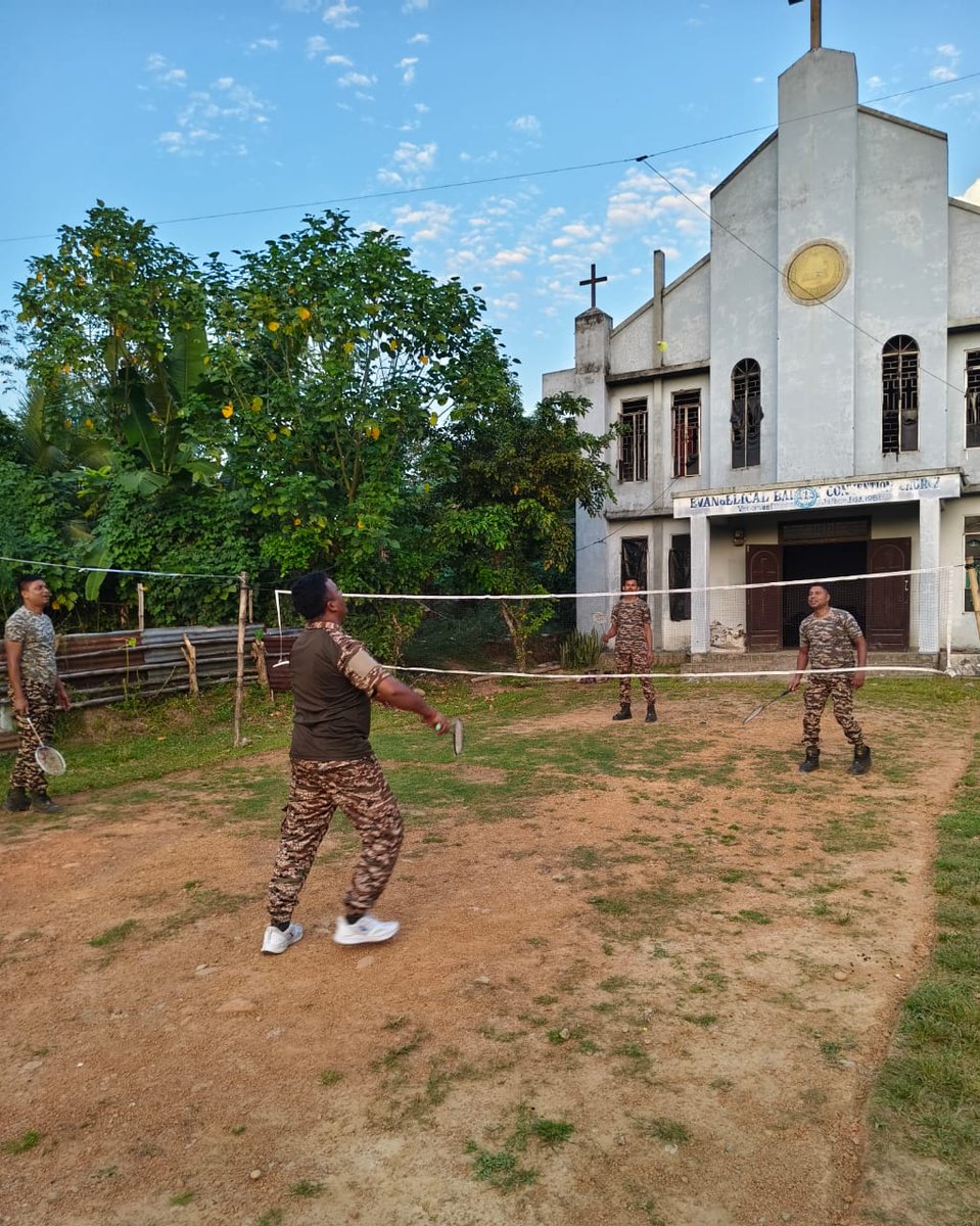 48bnCrpf's tweet photo. Sports nurture strength and solidarity. Evening games at 48 Bn CRPF encouraged teamwork, agility and a spirited atmosphere, strengthening bonds and boosting morale among personnel. #48BnCRPF #CRPF #EveningGames #TeamSpirit #ForceWellbeing 🇮🇳 https://t.co/K7273qWVVY