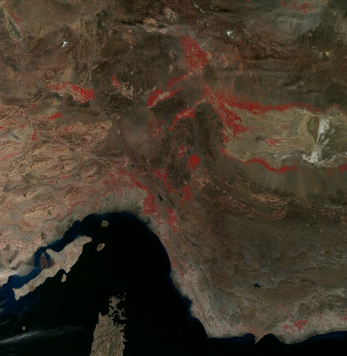 Statist91555987's tweet photo. ISRO Resourcesat 2A AWiFS satellite image showing Strait of Hormuz on 15 March 2026

#ISRO #Resourcesat #Iran #USIranWar #India #SatelliteImage #StraitOfHormuz #Israel #USA #Balochistan #Pakistan #IranWar2026 https://t.co/AuaVtDH3eA