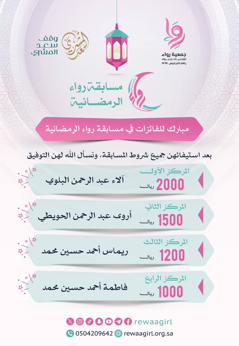 جمعية رِواء للفتيات tweet media