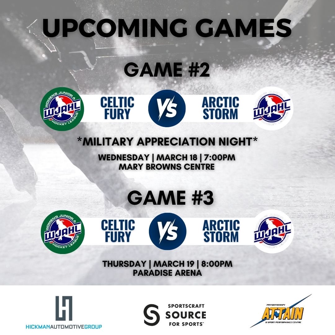 wjahl_'s tweet photo. Upcoming Games 

Game #2
📅 Wed, Mar 18 | 7:00 PM
📍 Mary Brown’s Centre

Military Appreciation Night 🇨🇦
Free admission for military members, veterans &amp; their families. 

Game #3
📅 Thu, Mar 19 | 8:00 PM
📍 Paradise Arena https://t.co/xG059qI37N