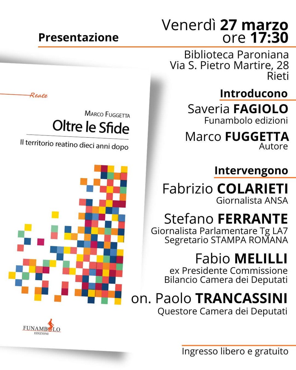 FuggettMarco's tweet photo. Venerdì 27 marzo, alle ore 17.30, vi aspetto presso la Biblioteca Paroniana per la presentazione del libro, il primo di una serie di appuntamenti che organizzeremo per ragionare insieme sui dieci anni trascorsi e sullo stato di salute attuale del nostro territorio. https://t.co/xs3Xp6FGOU