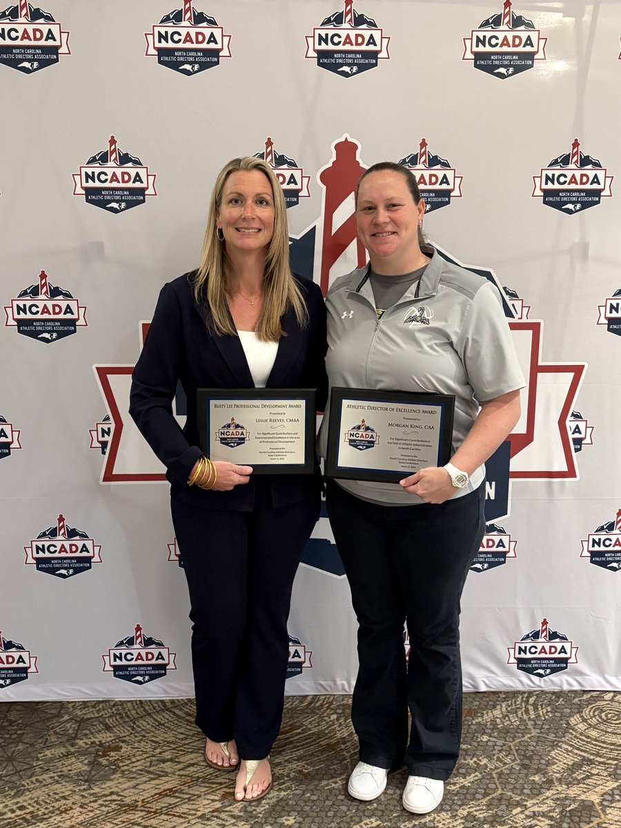 mck0813's tweet photo. A great couple of days at the @NCADA1970 conference. I taught my first LTC class 502 with some amazing ADs across the state. I had a chance to connect with other female ADs across the state. I was also lucky enough to received an award for AD of Excellence from the NCADA. https://t.co/Bo35l7OUDj